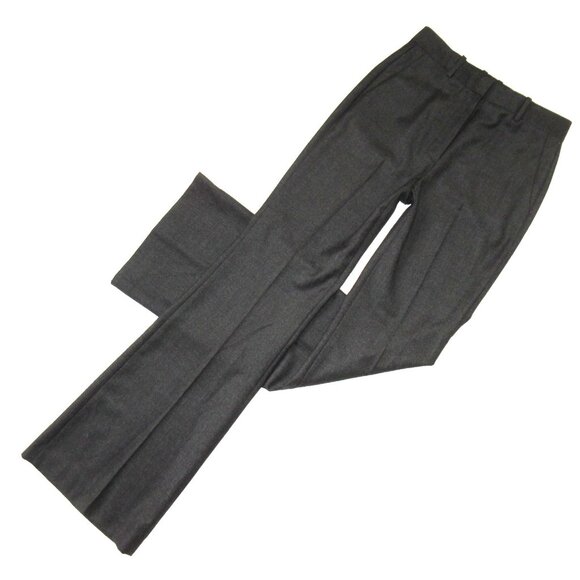 NWT THEORY Demitria in Charcoal Mélange Sleek Flannel Trouser Pants 2 - Picture 1 of 4